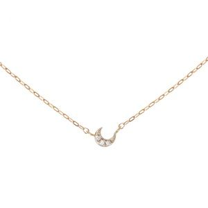 Tiny Crescent Moon Necklace Catbird Yayoi Forest